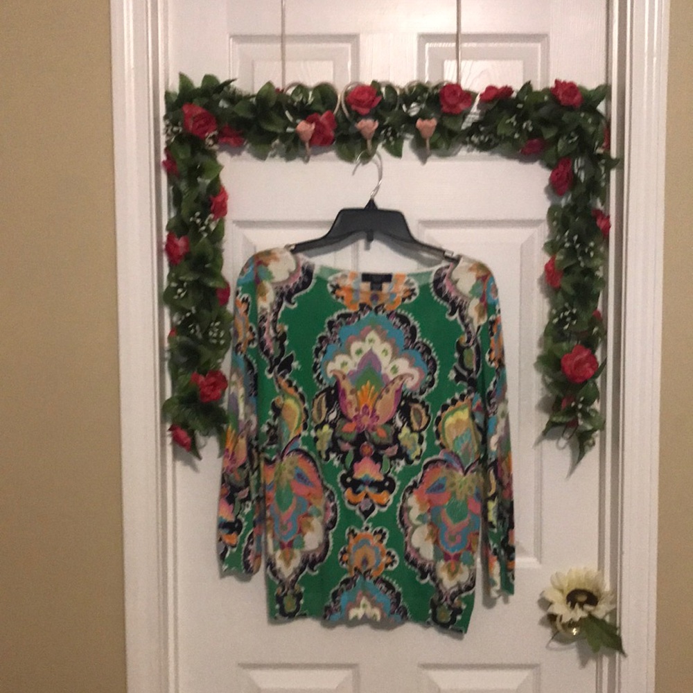 Chaps Light Sweater-like 3/4 Sleeve Top XLP